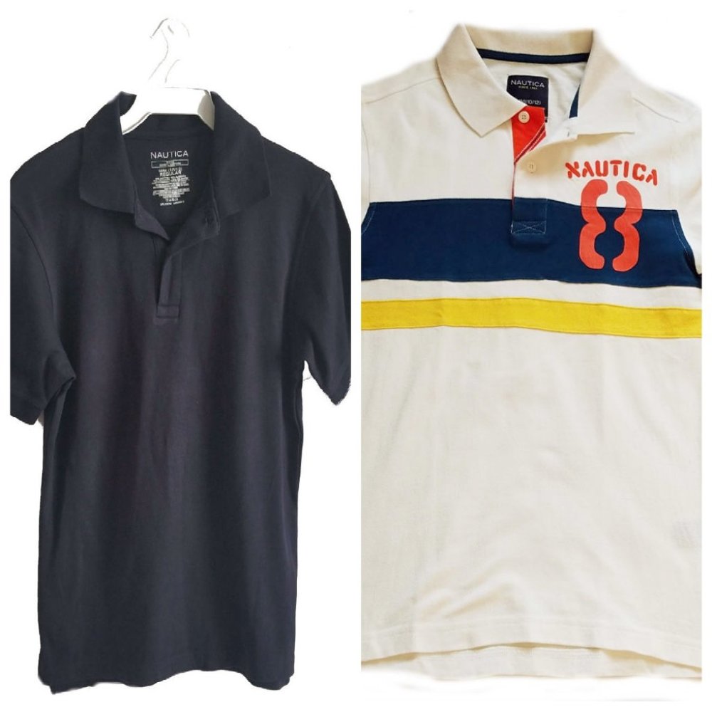 Nautica Boys School Uniform Polo Shirts Lot of 2